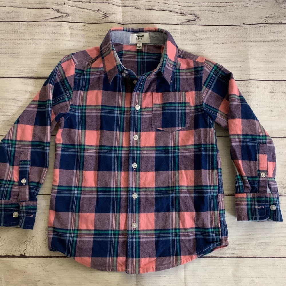 EUC Boys Crown and Ivy Dress Shirt, Sz 5